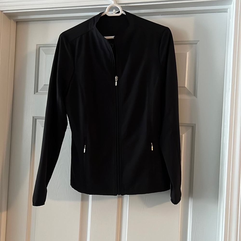Fitted Barco one wellness scrub jacket.